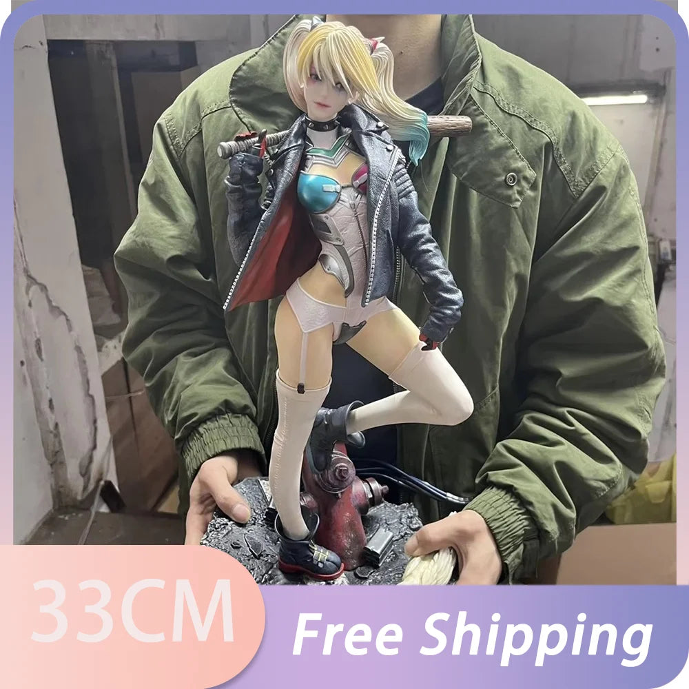33cm Harleen Quinzel Action Figure Harley Quinn Figures Model High Quality Version The Clown'S Girl Statue Toys Birthday Gifts