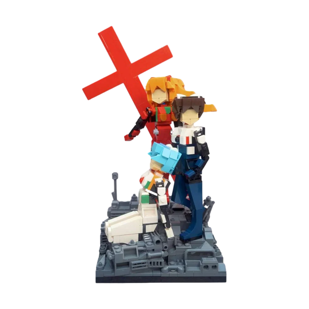 Moc Classic Japan Anime Robot Warrior Building Blocks Model Classic Figure Ayanami Rei Ikari Shinji Bricks Assemble Toys Gifts