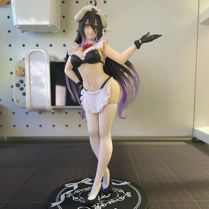 Original 18cm Overlord Purple, White And Black Maid Version Style Costume Anime Figure Model Modle Figuirne In Stock