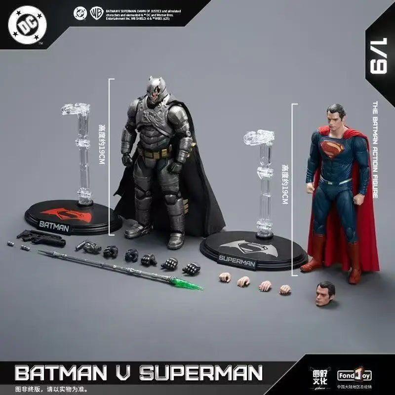 In Stock Original Fondjoy BVS Armored Batman Battle Damaged Superman Figure Set 1/9 Model Doll Custom Toy Gifts
