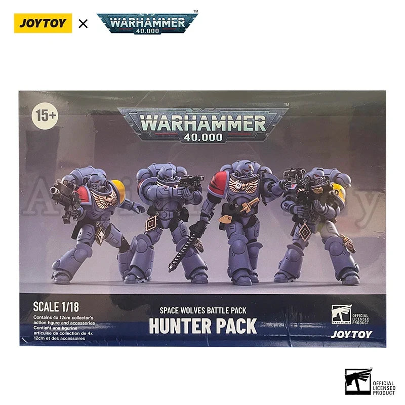 JOYTOY 1/18 Action Figure (4PCS/SET) 40K Space Wolves Battle Pack Hunter Pack Anime Collection Military Model