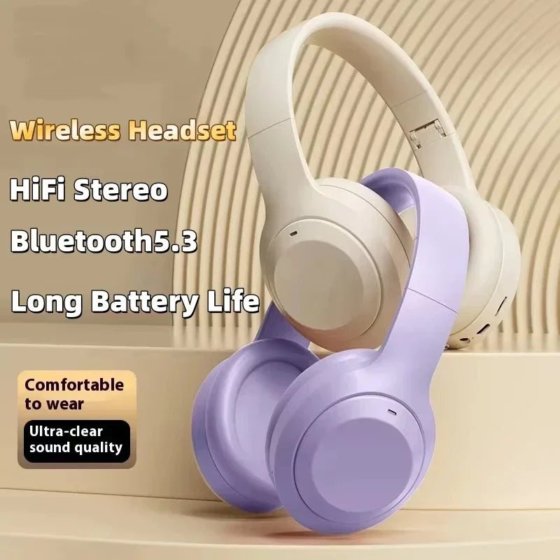 M5 Wireless Headset Bluetooth5.3 HiFi Stereo Earphones Noise Cancelling Gaming Headband Foldable with Mic Earbuds
