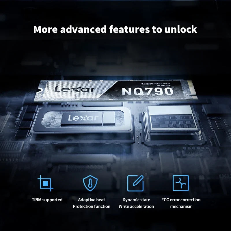 Lexar NQ790  Solid State Drives 500GB M.2 Interface NVMe Protocol M.2 2280 SSD PCIe4.0x4  for Desktop Notebook