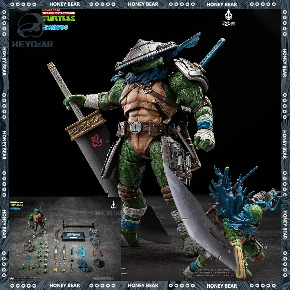 HEATBOYS Ninja Turtles Action Figure TMNT Leonardo Anime Figurine Joint Movable Model Collection Desktop Ornament Toys Kids Gift