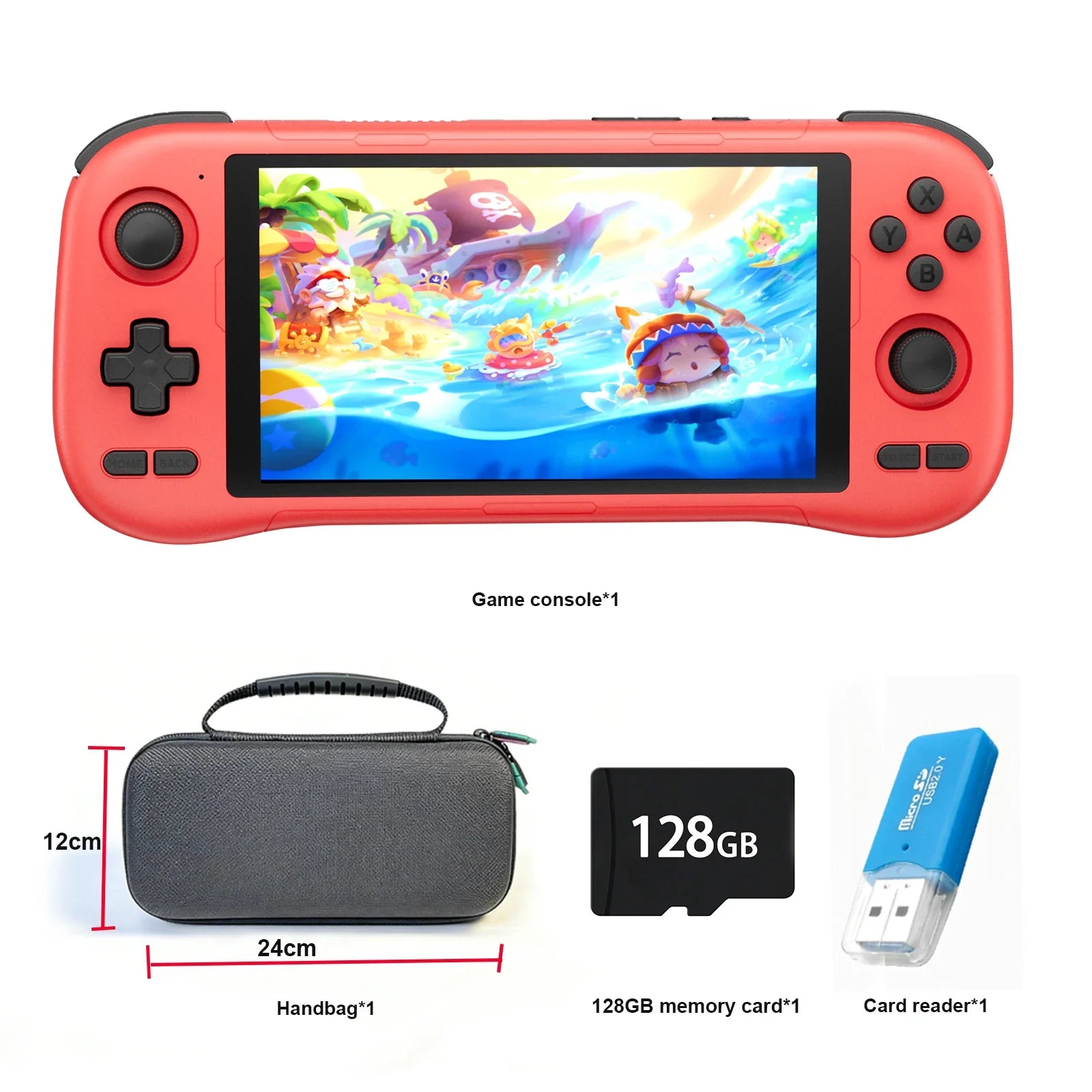GAMINJA ANS22 Handheld Game Console 5.5-Inch HD Screen Dual Joysticks PSP & Arcade Retro Games Android OS 256GB Combined Memory