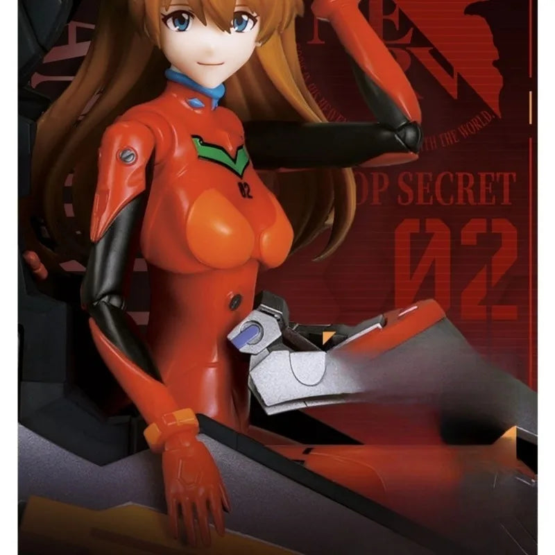 Neon Genesis Evangelion Animation Miracle Edition Asuka Battle Suit Cockpit Special Edition Movable Figure Desktop Ornament Gift
