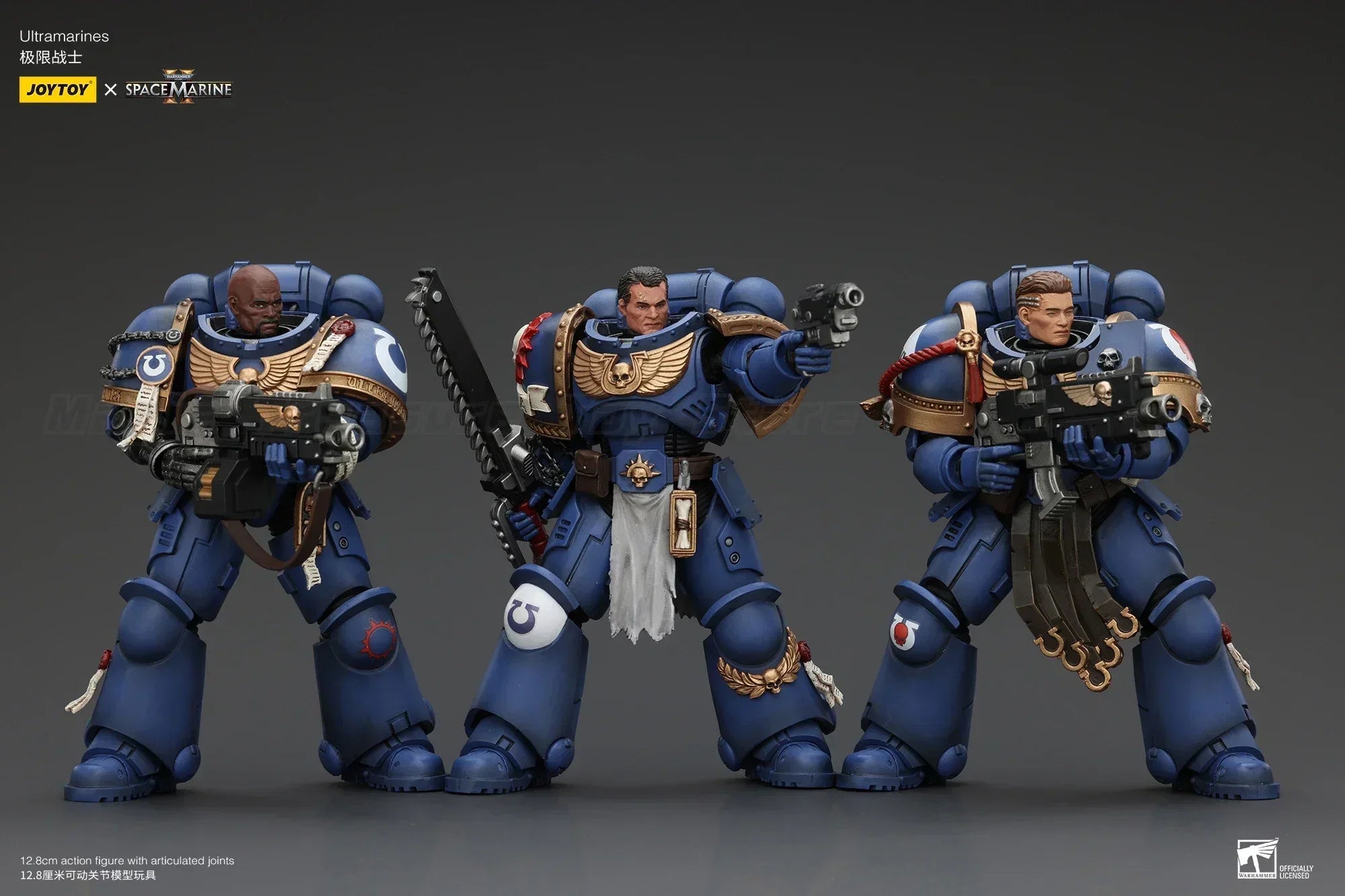 【In Stock】JOYTOY Warhammer 40K Ultramarines Lieutenant Titus Gadriel Chairon Anime Model Toys Collection 1/18 Action Figures