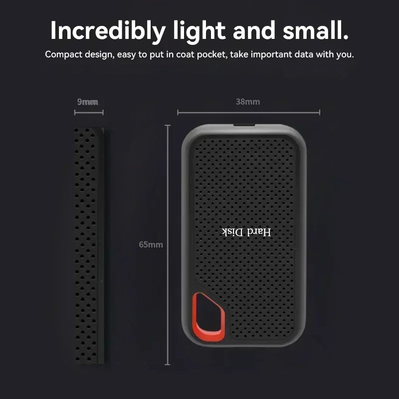 128TB Large Capacity External Hard Drive Type-C SSD 1TB/2TB High-speed Solid-state Drive Storage Device For Desktop/PC/Mac/Phone