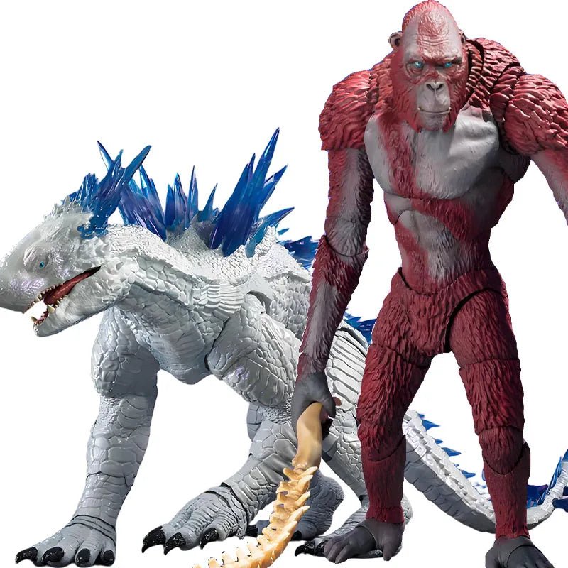 BANDAI Original S.H.MonsterArts Scar King&Snow Demon Anime Action Figures Toy for Boys Christma Gift Collectible Model Ornaments