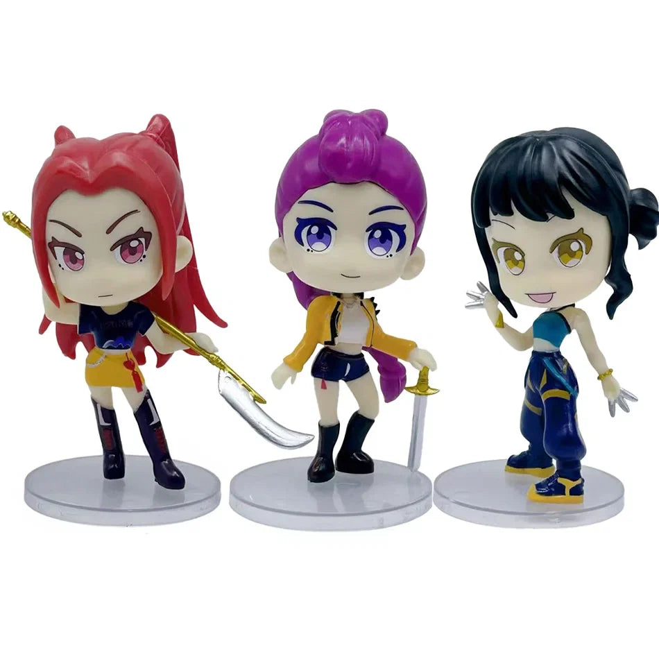 New Q Version Kpop Demon Hunters Figure Toy Cartoon Rumi/Mira/Zoey Action Figure PVC Desktop Decoration Model Doll Toy Fans Gift