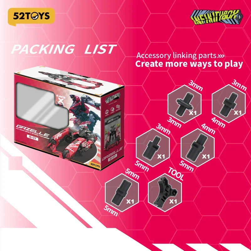 52TOYS Infinitybox IB-07 GAZELLE Deformation Robot, Converting in Mecha and Cube, Action Figure, Collectible Gift