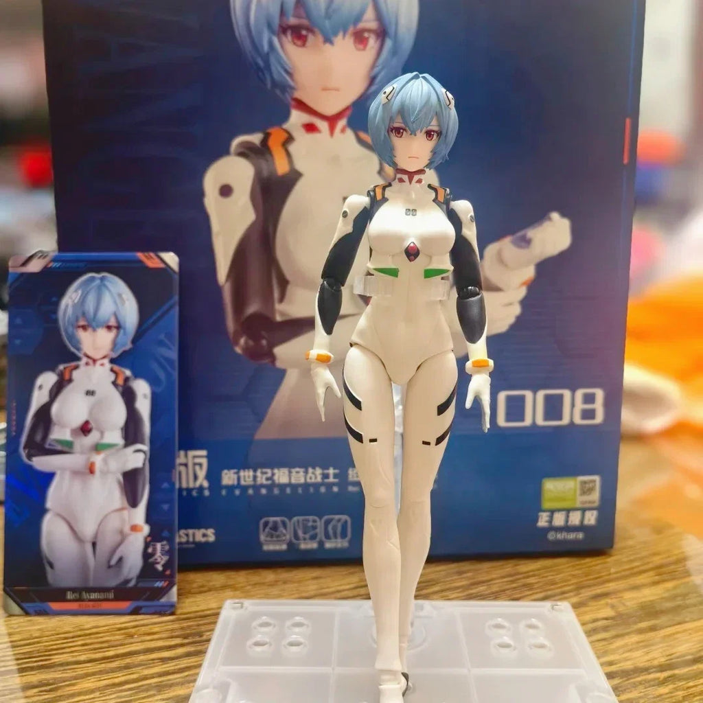 BLOKEES Neon Genesis Evangelion EVA Makinami Mari Illustrious Ayanami Rei Figurine Movable Model Collection Toys Desktop Decor