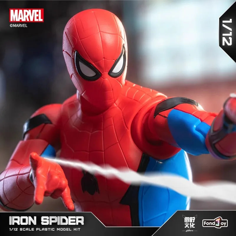 NEW Fondjoy Spiderman The Stark Suit Anime Action Figure Spider-Man 1/12th Scale Plastic Model Garage Kit Collection Statue Toys