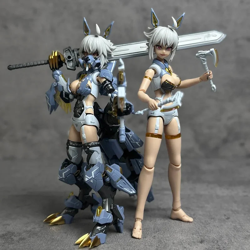 Mad Wolf Carolina Rolphe Series Action Figure Wolf Shaped Desktop Decore Mecha Girl Assembly Model Collectible Garage Kit Toy