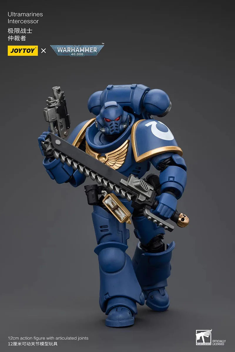 JOYTOY Warhammer 40K 1/18 Ultramarines Intercessors Action Figure 12cm Soldier Figurine Model Toy for Fans Collection