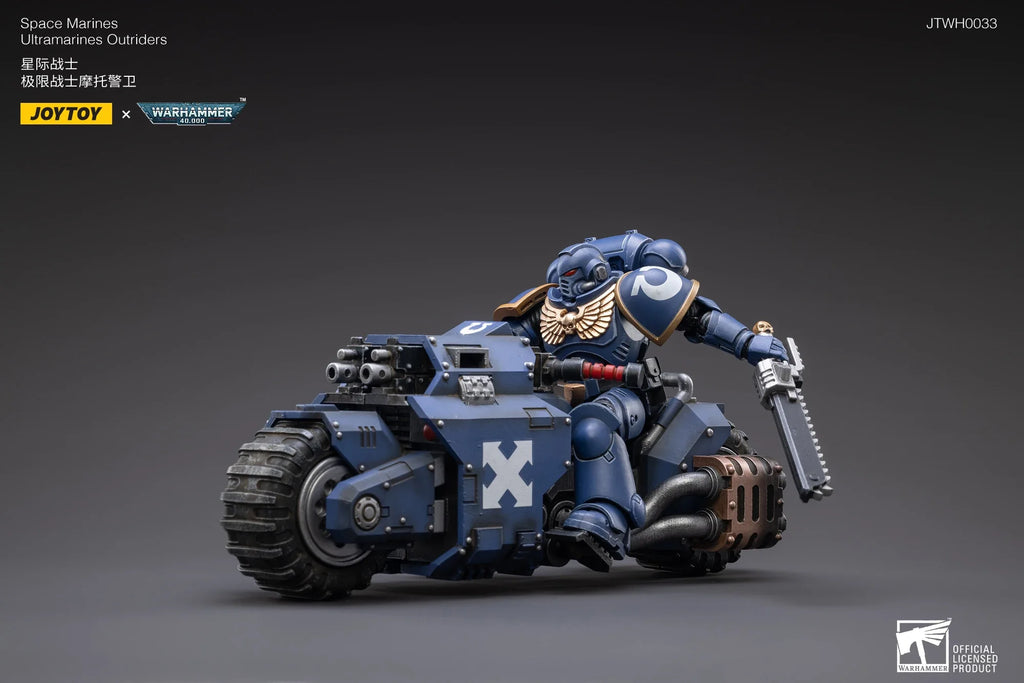 JOYTOY Warhammer 40K 1/18 Space Marines Black Templars Outriders Brother Valtus Catonus Action Figure Model Toys For Collection