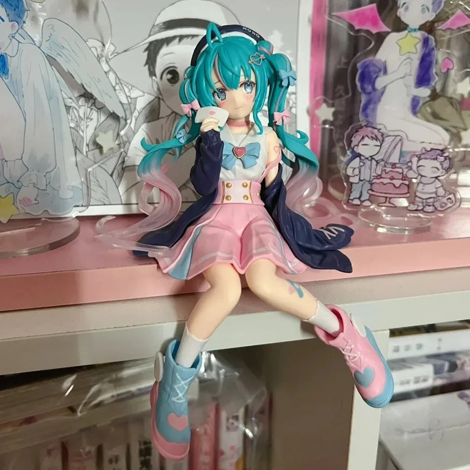 New Hatsune Miku Anime figure Flower Fairy Sailor Suit Sitting Position PVC Action Figure Model Toy Decoration Collect Gifts