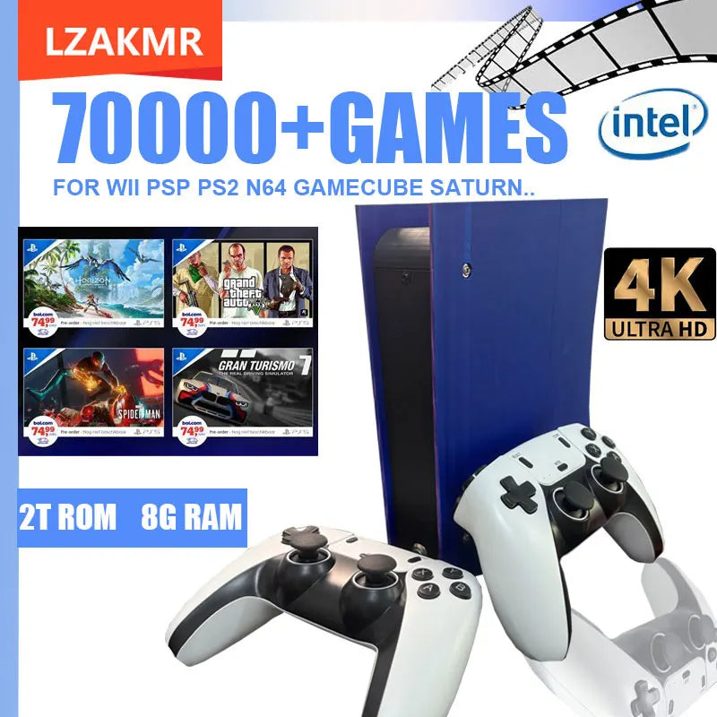 Win11 Game Console G11 70000+Classic Games 2T HDD 4K HD For WII PSP PS2 XBOX SATURN Wireless Controller 4G/8G Support 4 Player