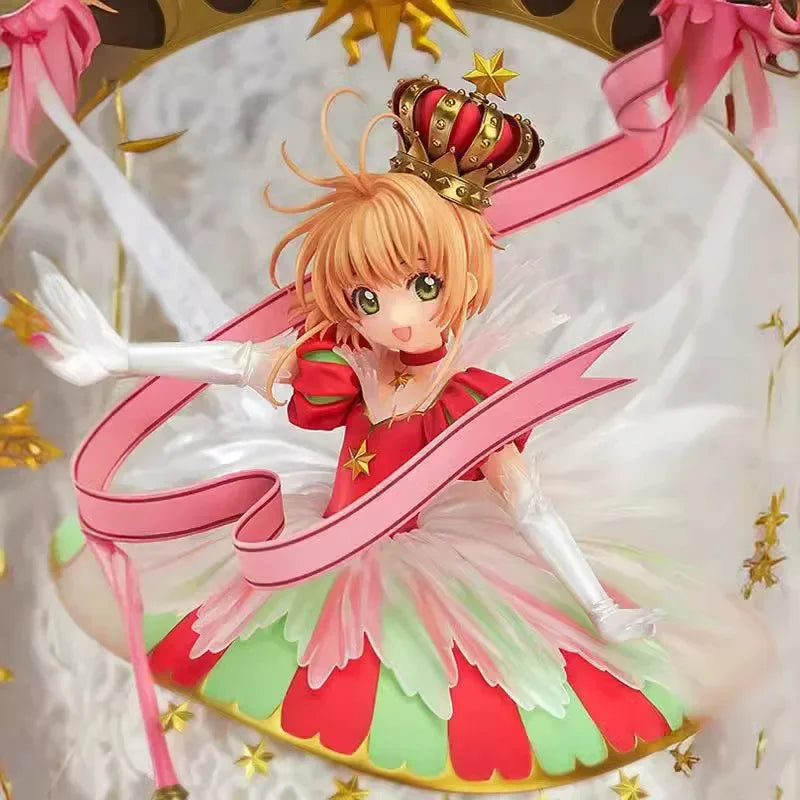 25CM Anime Figure Card Captor Kinomoto Sakura Model Figurines Genuine Decorative Collectible Kids Dolls Toys