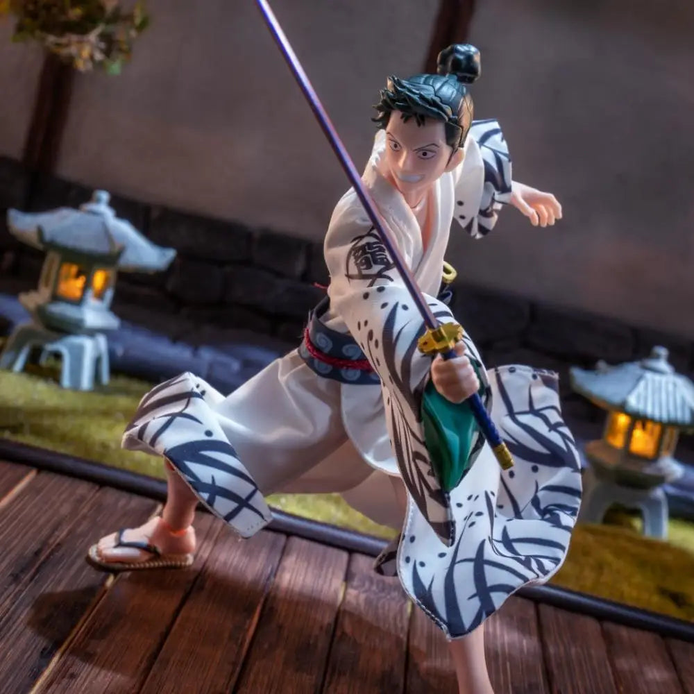 One piece  SHF Anime NEW Handmade Knife God Shimotsuki Ryuma Kimono coat clothes Built In Iron Wire Is Suitable for 1/12 Toys