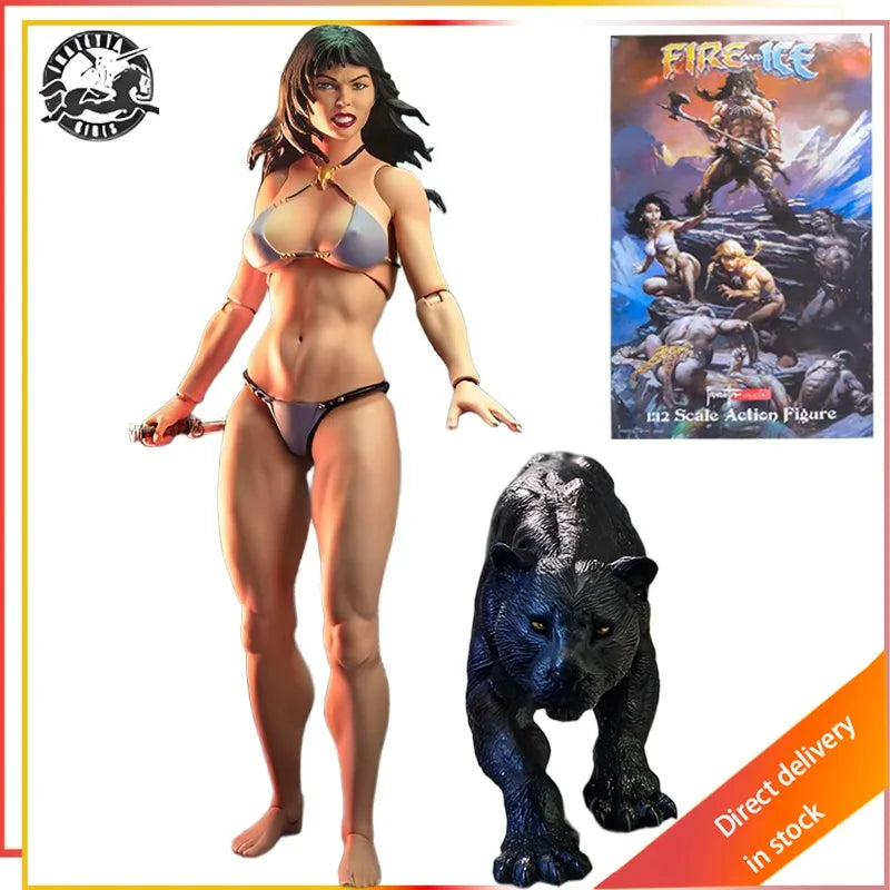 FRAZETTA GIRLS Original Series Ice and Fire, Dark Night Wolf Norse Vikings  Action Joint Mobility Figure Model Toys Gifts To Boy