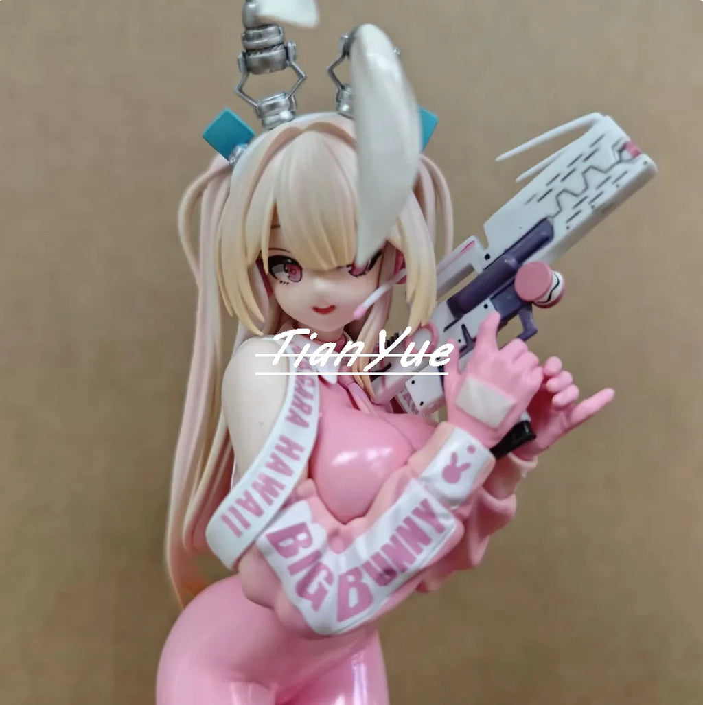 Anime Superbunny Cute girl Pink suit Action Figure Model Toy 28cm