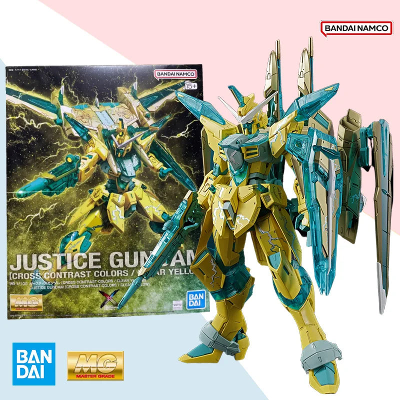 Bandai MG Mobile Suit Gundam SEED ZGMF-X09A Justice Gundam Cross Contrast Colors Clear Yellow Assembled Model Collectible Gift