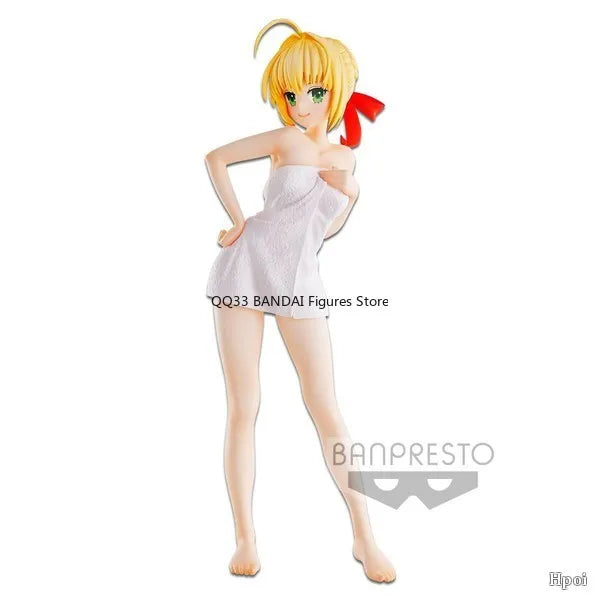 Bandai Ichiban Kuji Fate/EXTRA Last Encore Tohsaka Rin Nero Bath Towel Ver. Anime Action Figure Desktop Ornaments Model Gift