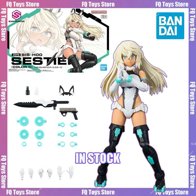 Bandai Genuine 30 MINUTES SISTERS SESTIE SIS-H00 Anime Action Figure Assembly Model Toys Collectible Model Gifts For Child 30MS