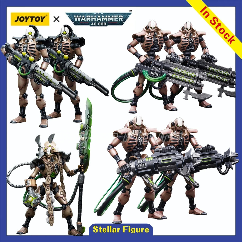 【SF】JOYTOY 1/18 Action Figure Necrons Szarekhan Dynasty Lmmortal with Gauss Blaster Overlord Deathmark Carbine Model Toys