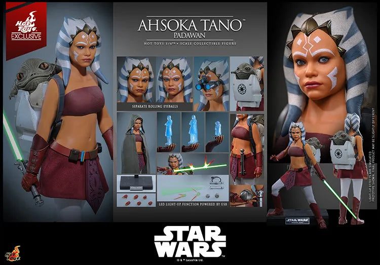 TMS170 1/6 Scale Ahsoka 12-inch Full Set Action Figure Männlicher Soldat HOTTOYS Exklusive Limitierte Edition Kleiner Rotta Rucksack