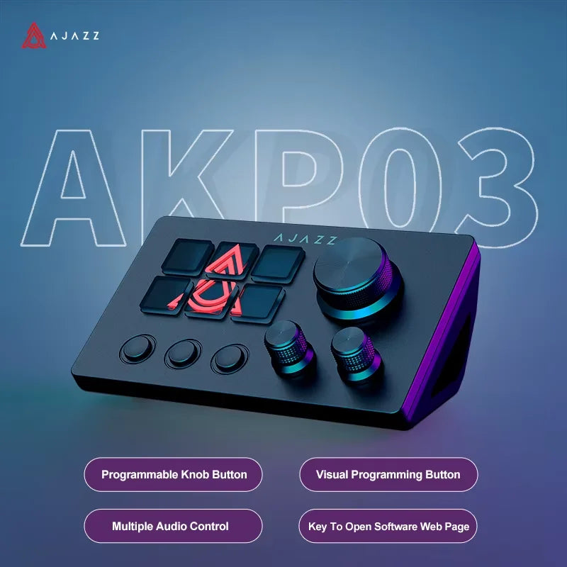 Ajazz AKP03E Desktop Helper Desk Console Panel Controller Programmable Macro Custom Button Mini Keyboard For Multiple Scenario
