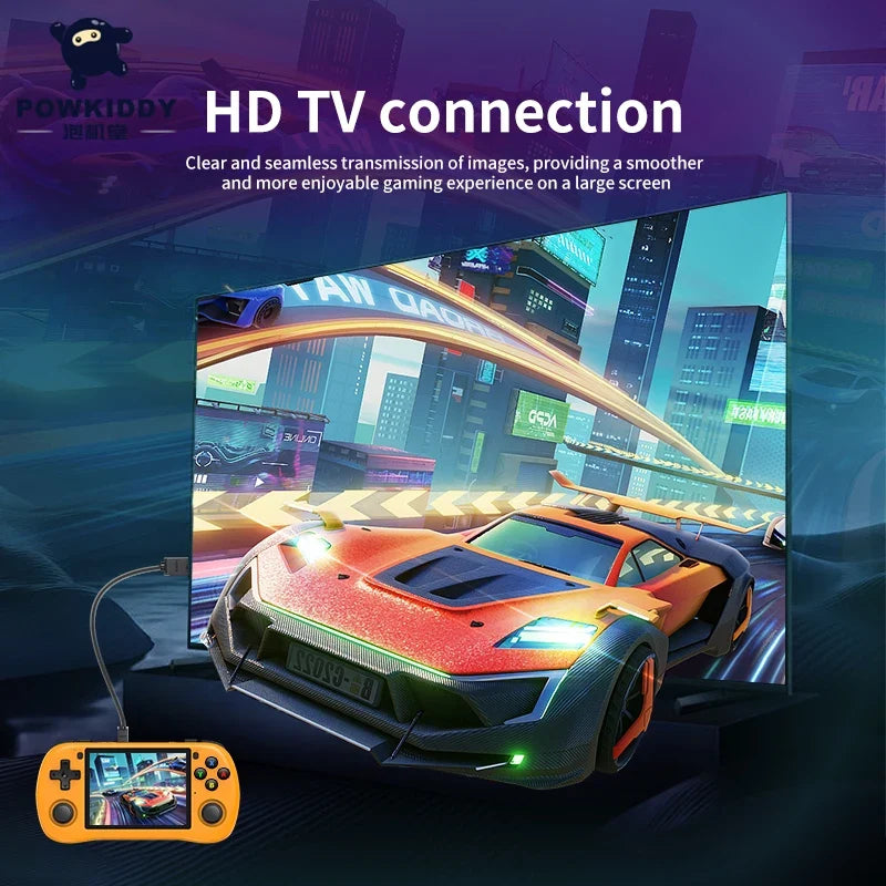 Powkiddy X35h 128G Retro Gaming Handheld 3.5 Inch IPS Screen Linux System 3000mAh Battery Children Gift Console