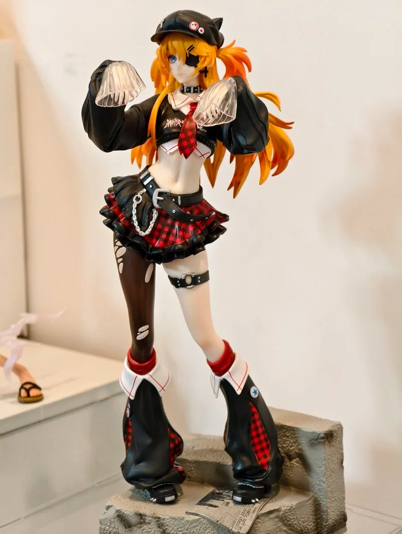 Rock Band Anime Figures Asuka Model 33cm Rock Style Decoration Beautiful Girl Model Statue Collectible Cute For Toys Kids Gifts