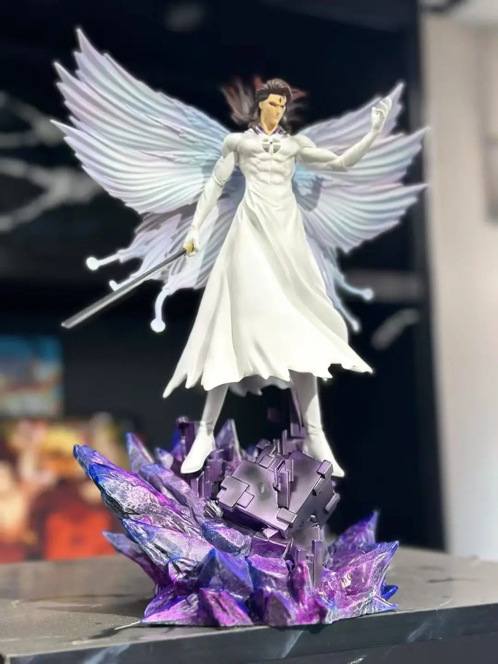 In Stock 31cm Bleach Anime Figure Aizen Sousuke Action Figure Pvc Statue Collection Model Room Ornamen Boys Gifts Custom Toys