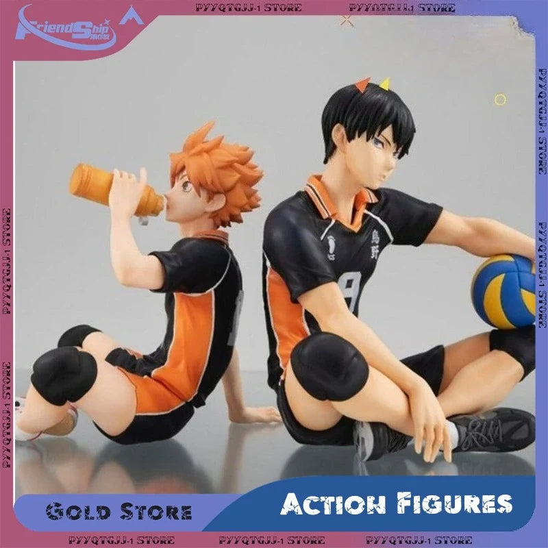 Anime Haikyuu Hinata Shoyo Kageyama Tobio Action Figures Sitting Pose PVC Model Volleyball Desktop Ornaments Collection Gift
