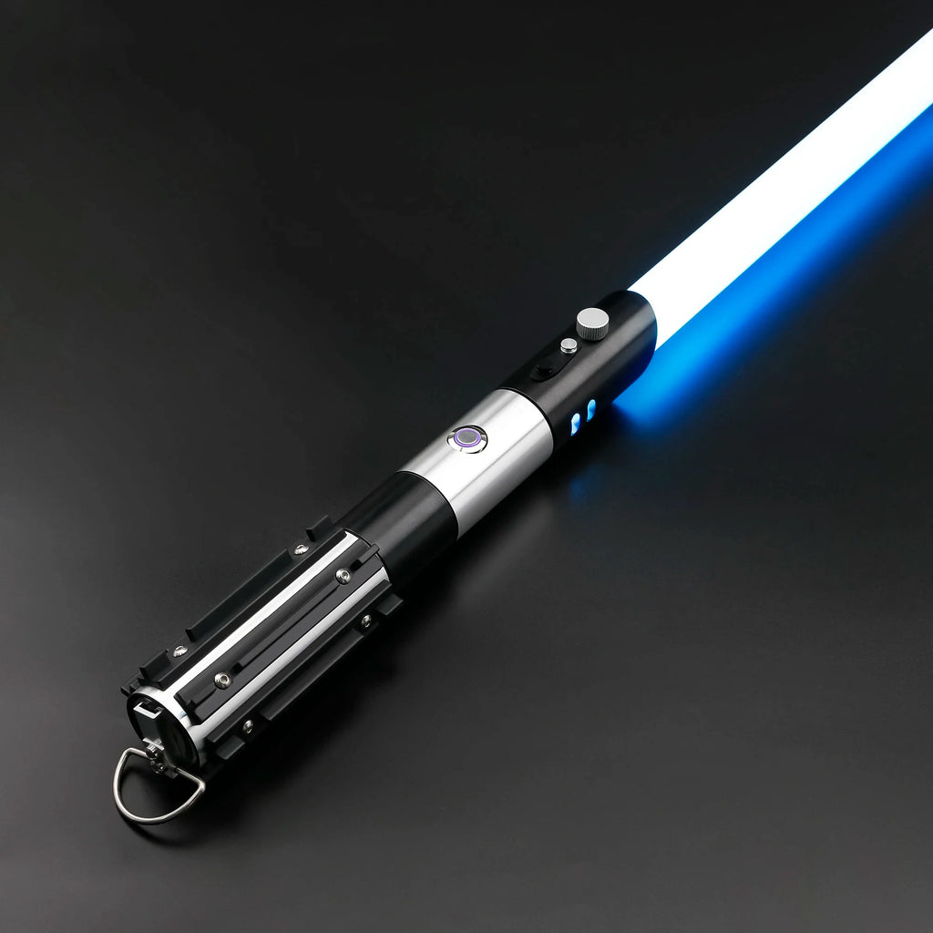 TXQSABER Heavy Dueling RGB / Neo Pixel Smooth Lightsaber Colors Changing Metal Hilt Lock up Blaster Laser Jedi Sword Kids Toys