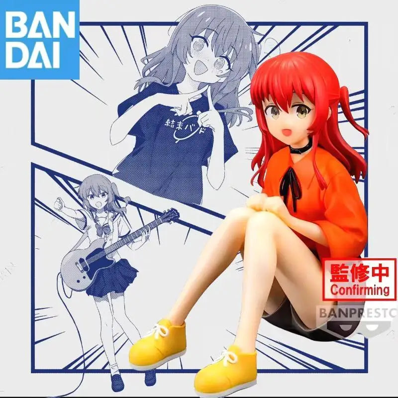 Genuine Bandai NAMCO BANPRESTO Lonely Rock Kita lkuyo PVC Anime Figure Model Ornaments Toy Gift Sitting posture doll Collection