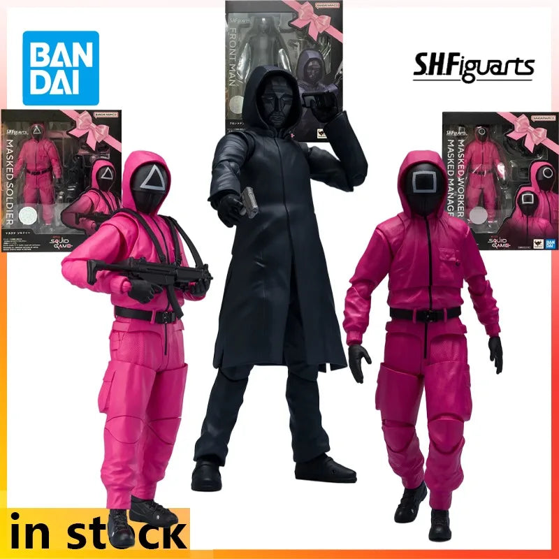 Bandai Original S. H. Figuarts Fertige Bewegliche Spielzeuge Squid Game Anime Actionfigur Modell Spielzeuge Sammelmodell Geschenke für Jungen