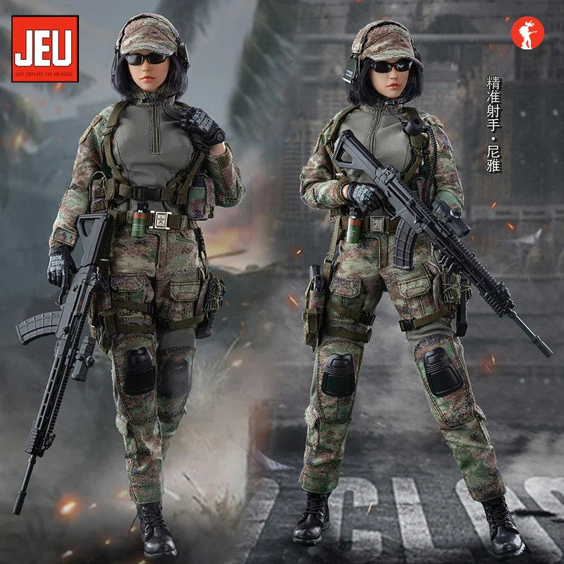 1/6 Scale Militärische Präzisionsschützin Nya Weibliche Soldatin Realistische Sammler-Actionfigur Modellspielzeug für Liebhaber