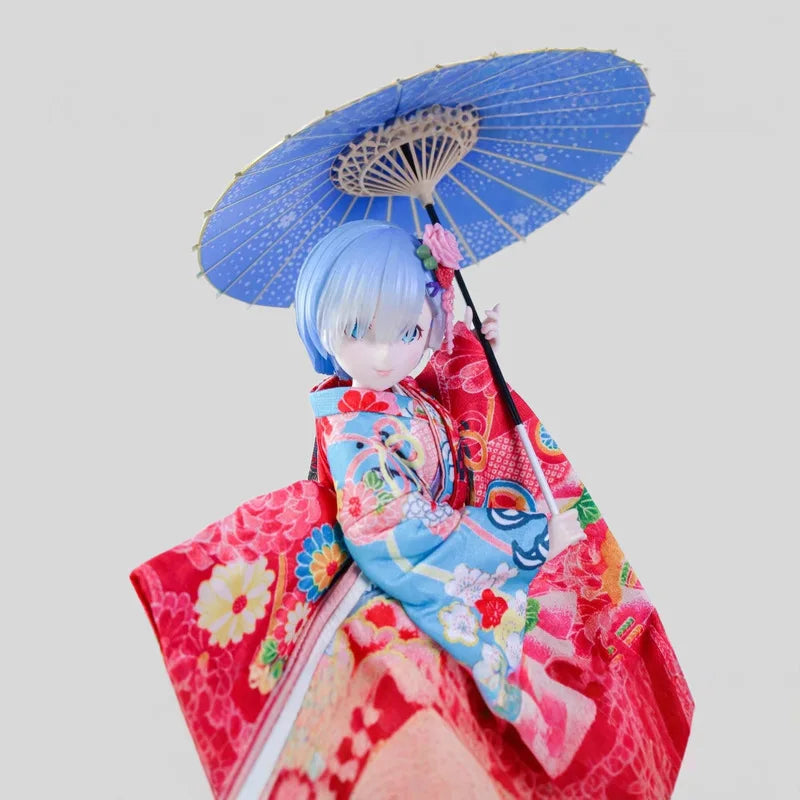 Rem Figurines Starting from Scratch Beautiful Girl Floral Kimono Handmade Collectible Action Figure Toy for Hobbyists