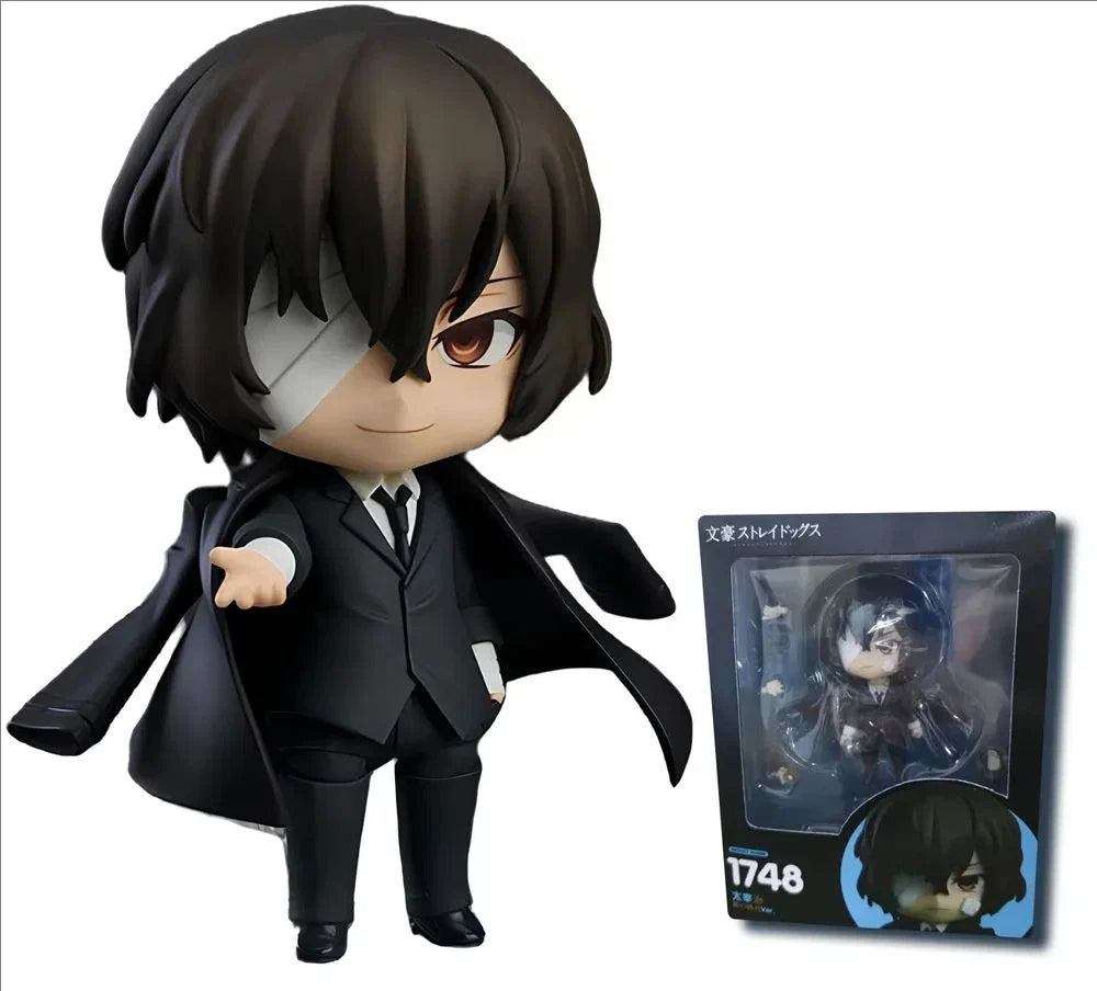 10CM Bungo Stray 1191 Ryunosuke Akutagawa 676 Nakahara Chuya 657 Dazai Osamu PVC Action Figure Toy Anime Q Figurine Model Doll