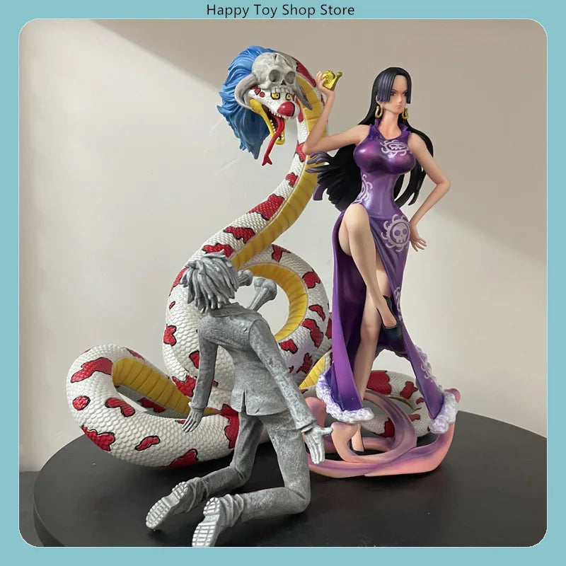 One Piece Boa Hancock Full Set with Petrified Sanji Snake Princess Anime Figure Model Statue