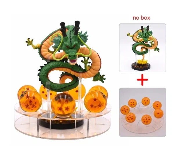 DBZ Anime Shenlong Figures Set Esferas Del Dragon and 7 Stars Dragon Crystal Balls 3.5cm Shelf Figurine Collection Model Toys