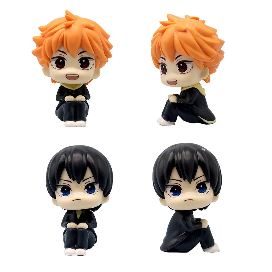 9cm Haikyuu!! Anime Figure Look Up Shoyo Hinata Action Figure Q Version Tobio Kageyama Figurine PVC Collection Model Doll Toys