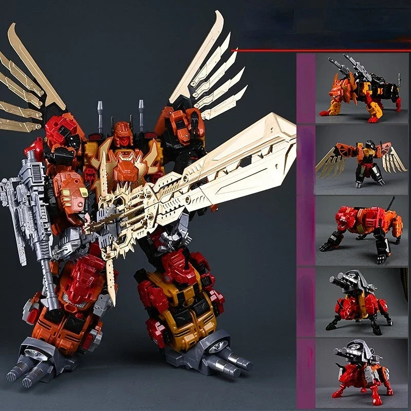 JinBao Predaking Transformation Cool Anime  5 in 1 Action Figure Robot Car Military Tank Model Toys Gifts Onslaugh Oversize 43CM
