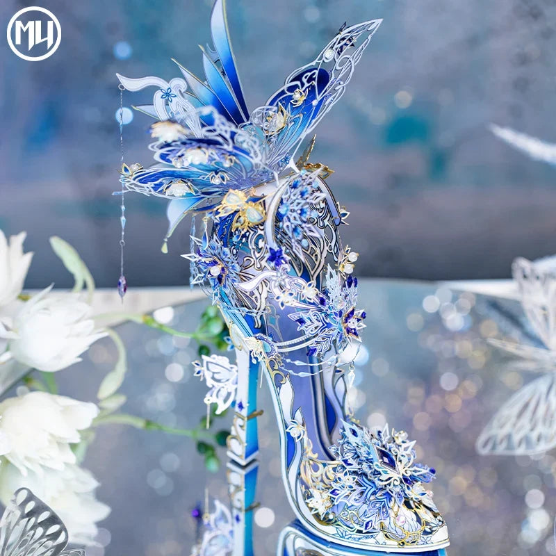 MU Snow Love Magic Crystal Shoes 3D Metal Puzzle Assembly Model Handmade DIY