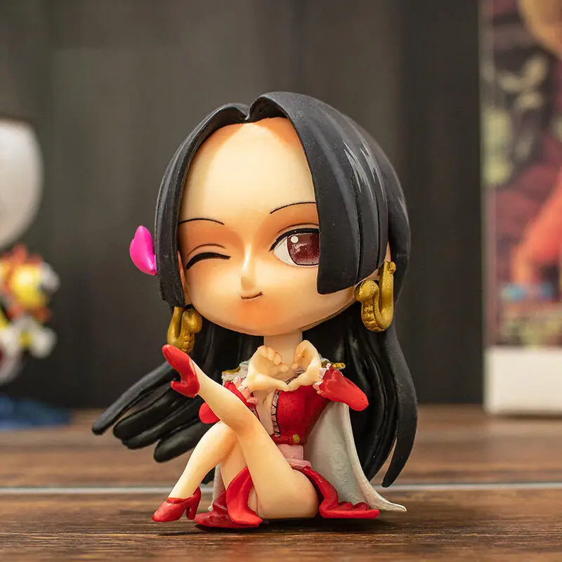 Bandai Q version One Piece King Big Head Lufei Solon Chobais Female Emperor Doll Blind Box Animation Ornaments