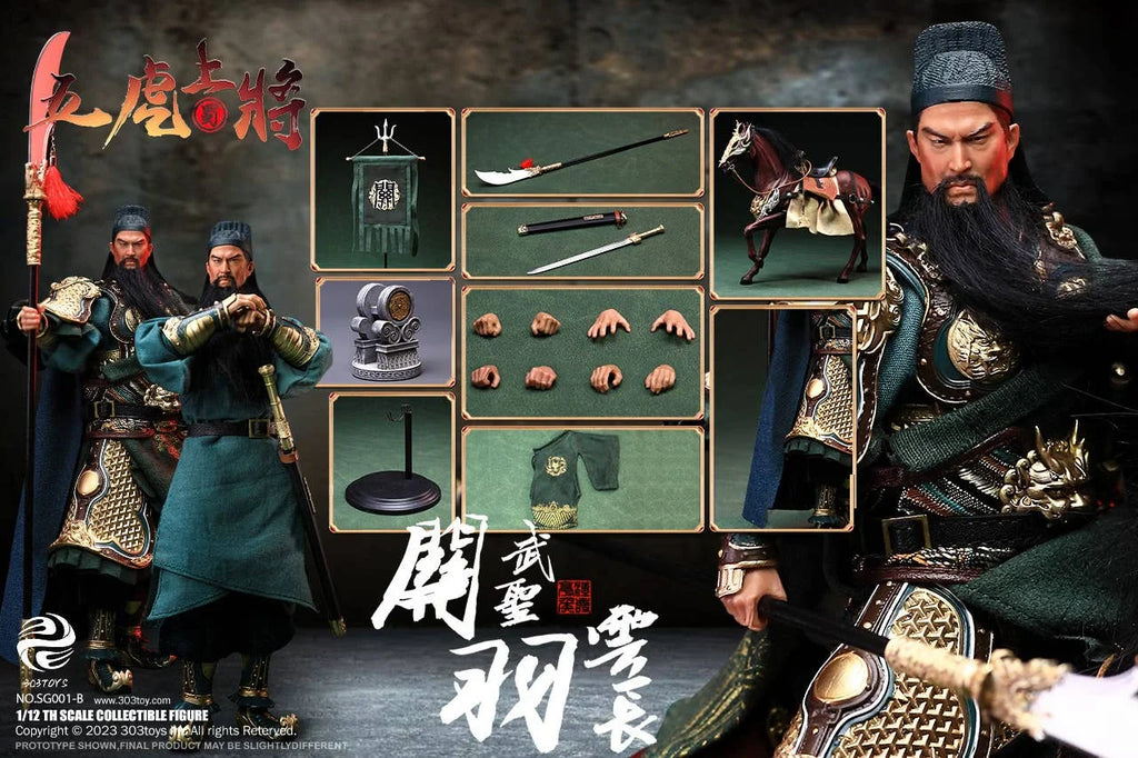 1:12 Maßstab Sammler General Wuhu Guan Yu Actionfigur Männlich 6 Zoll Drei Königreiche Palm Serie Modell Spielzeug 303TOYS NO.SG001B