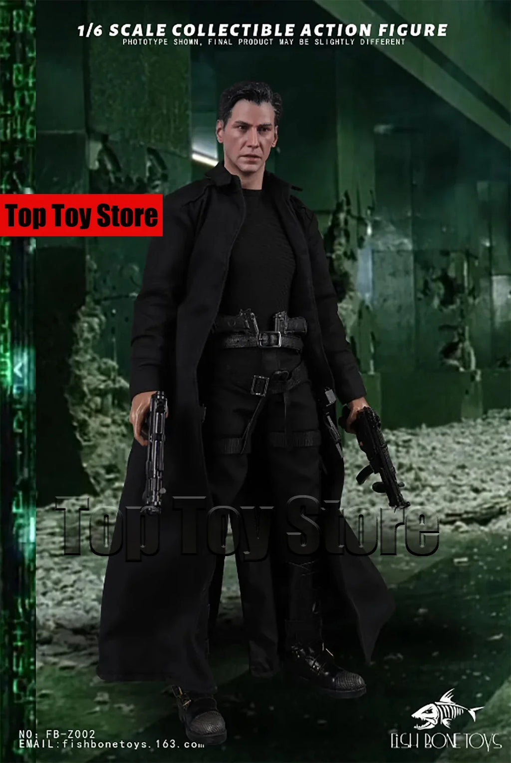 Fish Bonetoys Fb-Z002 1/6 Men Soldier Neo Keanu Reeves Gothic Hacker Engineer Full Set 12 Inches Action Figure Model Toys